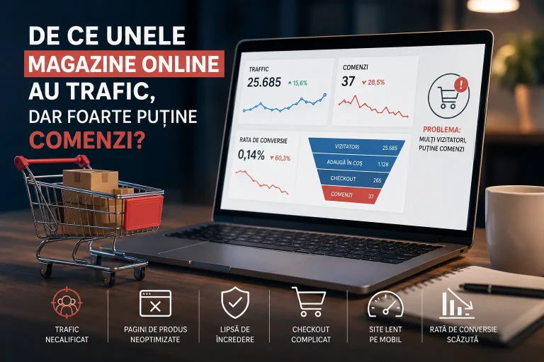 Magazine online cu trafic dar fără comenzi: de ce vizitatorii nu cumpără și cum crești conversiile magazine online cu trafic dar fără comenzi